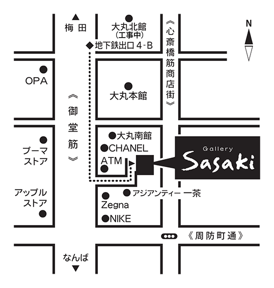 ギャラリーササキ商店アクセスマップ